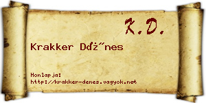 Krakker Dénes névjegykártya